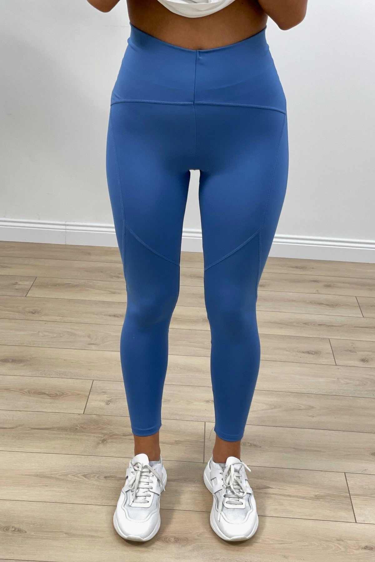 V KEMER DİKİŞLİ SPORCU TAYT - MAVİ - Görsel 1