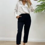 V YAKA BASİC SATEN GÖMLEK - BEYAZ