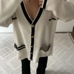 V YAKA CEP YAKA BİYE DETAY SALAŞ HIRKA - KREM