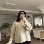 V YAKA ETEĞİ DANTEL SALAŞ KAZAK - TAŞ