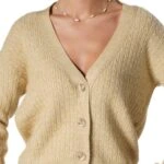 V YAKA İNCE BURGU KEMİK DÜĞME HIRKA - BEJ