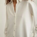 V YAKA KLASİK GÖMLEK - EKRU