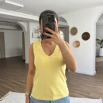 V YAKA KOLSUZ PAMUK ATLET - SARI