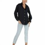 V YAKA MODAL GÖMLEK - SİYAH