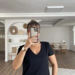 V YAKA PAMUK BASİC TİŞÖRT - SİYAH