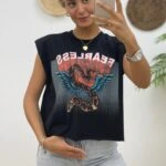 VATKALI FEARLESS BASKI TİŞÖRT - SİYAH