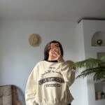 WASHİNGTON KABARTMA YAZI SALAŞ PAMUK SWEAT - BEJ