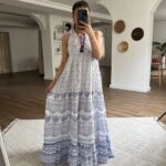 YAKA FIRFIR PÜSKÜL BONCUK DETAY SIFIR KOL PAMUK ELBİSE - SAKS