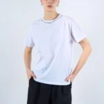 YAKA SIRA TAŞ PAMUK TİŞÖRT - BEYAZ