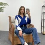 YAKALI BAKLAVA DESEN KAZAK - SAKS