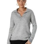 YAKALI BASİC VİSKON KAZAK - GRİ