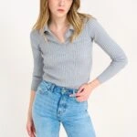 YAKALI DÜĞMELİ FİTİLLİ TRİKO - GRİ