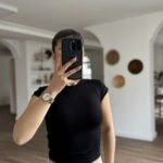 YAN BÜZGÜ MODAL PAMUK CROP TİŞÖRT - SİYAH