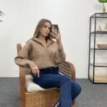 YAN KESİK BORU PAÇA PANTOLON - MAVİ