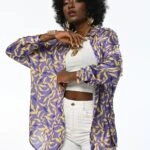 YAPRAK DESEN SALAŞ GÖMLEK - MOR