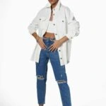 YIRTIKLI MOM JEAN - MAVİ