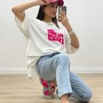 YOU ARE BASKI KISA KOL SALAŞ TİŞÖRT - EKRU