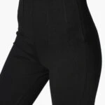 YÜKSEK BEL BALEN DETAY FERMUARLI ÇELİK TAYT - SİYAH