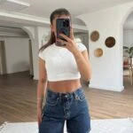 YÜKSEK BEL BASİC KOT ŞORT - MAVİ