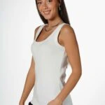 YUVARLAK YAKA FİTİLLİ PAMUK ATLET - EKRU