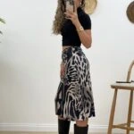 ZEBRA DESEN SATEN ETEK - SİYAH