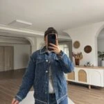 ZİNCİR DETAY İÇİ KAPİTONE KUMAŞI TIRNAKLI KOT MONT - MAVİ