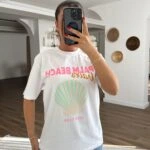 ZR MARKA İSTİRİDYE BASKI PAMUK TİŞÖRT - BEYAZ