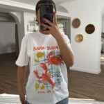 ZR MARKA YENGEÇ BASKI PAMUK TİŞÖRT - BEYAZ