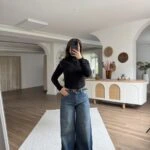 ZR MARKA YÜKSEK BEL GENİŞ WİDELEG JEAN - TİNT MAVİ