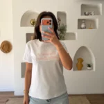 FOREVER LUCKY BREAK PUL NAKIŞ YAZI PAMUK TİŞÖRT - BEYAZ