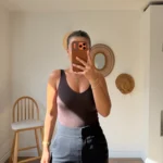 ARKA OVAL ÖN ÇİFT KAT BODY SUİT - KAHVE