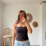 ÇIKARILABİLİR BRA ASKILI MODAL PAMUK ATLET - KOYU KAHVE