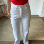 WİDE LEG LİKRALI JEAN - BEYAZ