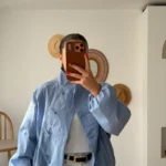 SÜSLÜ DÜĞMELİ KOLEJ YAKA BOMBER CEKET - MAVİ